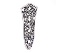 Keenso Musical Instrument Volume Control Plate 4 Holes Replacement Part for Jazz Bass Guitars Silver Black