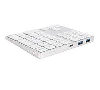 Keenso Numeric Keypad BT Keyboard 34 Key Aluminum Alloy Wireless Number Pad for Users (Silver)