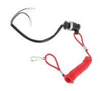 Keenso Outboard Stop Switch and Lanyard, High Strength Stop Kill Switch Replacement for Tohatsu RC5A RC5B RC5C RC5E RC5F Remote Control Box for Boat Operation