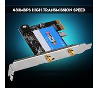 Keenso PCIe Expansion Card 433Mbit/s Dual Band High Speed for Desktop, Win7//, 802.11a/b/g/n/ac WiFi, Dual -Band PCIe Wireless Card, Strong Signal