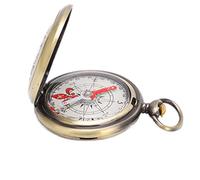 Keenso Pocket Compass,Gold Brass Compass for Camping, Hiking,Wilderness Backpacking