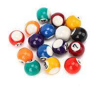 Keenso Pool Cue Training Ball, 16 Pcs 0.98in Eco-friendly Polyester Resin Kids Mini Billiard Ball Toy Billard Pool Balls Set Pool Table Accesssory Billiards