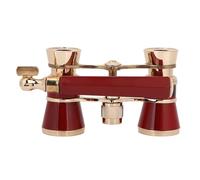 Keenso Portable Opera Binocular Telescope 3X25 Magnification Central Focus BAK-7 Prism for Theaters, Suitable for Women, Black, 4.3x2.5x1.2in (Red)