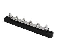 Keenso Power Distribution Block, 6 Terminal Bus Bar with M6 Screw for Automobile Boat RV, DC 12V 48V 150A Brass Plate Low (Black)