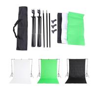 Keenso Premium 2 * 2m Photography Chromakey Backdrop Set Stable Stand Support for Studio Photography White/Black/Green Backdrop
