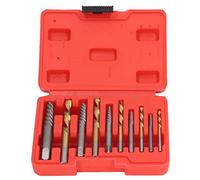 Keenso Professional Grade 10PCs Spiral Flute Bolzen Extraction Bit Set of Left Hand Drilling Bit to Remove Bread Bolts, CR Mo and HSS Material