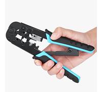 Keenso Ratchet Cable Cable Crimping Tool 3 in 1 6p 8p Pliers for RJ12 RJ45 Anti Slip Hand for Network Technicians Install Carbon Steel