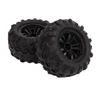 Keenso RC Car Tire, 2 Pcs 85mm Tire 47mm Width 12mm Hex Adapter Rubber Replacement Tyres for SCY 16101 16102 1/16 RC Car