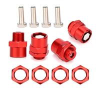 Keenso RC Car Wheel Adapter, 12mm to 17mm, Fit for SAKURA D4 HSP 94123, Red