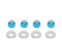 Keenso RC Car Wheel Nut, 4 Pcs 3mm RC Off-road Vehicle Wheel Hex Lock Nut Fit Tire Nut Upgrade Accessory for 1/14 144001 RC Car (Blue A949-49R) Car accessories