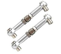 Keenso RC Steering Linkage Rod, CNC Machined Metal Adjustable Upgrade Parts, Enhances Control for HPI RS4 Sport 3 1/10 RC Cars (Silver 113696S)