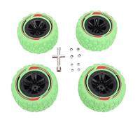 Keenso RC Tires, 4PCS 12mm Hex Remote Control Wheels Tires Set 3.26x1.67in with Aluminum Alloy Beadlock Wheels for 1/14 1/16 RC Car Crawler Truck (Green)