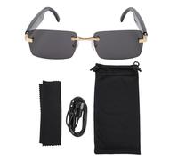 Keenso Real Time Translation Glasses, AI Conference Transcription, Mutual Language Communication with Chinese and English Subtitles (Gold Gray)
