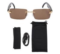 Keenso Real Time Translation Glasses, AI Conference Transcription, Mutual Language Communication with Chinese and English Subtitles (Gold Brown)