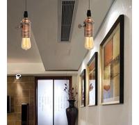 Keenso Retro Style E27 Lamp Base Lamp Holder with Switch for Pendant Light Accessories, Exquisite Aluminum Plating, 3.7 X 2.4 Inch, Suitable for Corridor, Living Room, Bedroom, Silver (Dark Copper