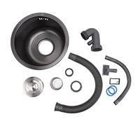 Keenso Robust Mini Round Sink with Maximum Flexibility for The Kitchen, Deep Sink with High Capacity and Drain Accessories for Home Use (#1)