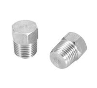 Keenso Robust Stainless Steel Tube Pipe Connector Six -Cant Head Sockets Pipe Measurements Practical and Simple 1PCs Essential Equipment for The Daily Lifespan (PT1/8(2PCS))