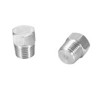 Keenso Robust Stainless Steel Tube Pipe Connector Six -Cant Head Sockets Pipe Measurements Practical and Simple 1PCs Essential Equipment for The Daily Lifespan (PT1/4(2PCS))