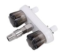 Keenso RV Shower Faucet Valve, 3/4 Inch Thread Quick Connect Double Knob Temperature Control Mixing Valve with Tool Free Assembly, for RV Truck Marine Outdoor Shower