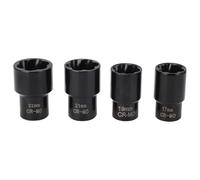 Keenso Screw/Fastener Remover Tool Set, 5Pcs Twist Socket Set Locking Wheel Nut Screw/Fastener Stud Extractor Removers 17mm 19mm 21mm 22mm Socket Lug Extractor