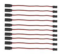 Keenso Servo Extension Cable Durable Brass for Futaba and JR Servo Connection 10PCS 3 Pin for Aircraft Helicopter Driver - 10 X Extension Cables (200mm male to female)