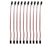 Keenso Servo Extension Cable Durable Brass for Futaba and JR Servo Connection 10PCS 3 Pin for Aircraft Helicopter Driver - 10 X Extension Cables (200mm female to female)