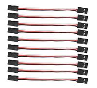 Keenso Servo Extension Cable Durable Brass for Futaba and JR Servo Connection 10PCS 3 Pin for Aircraft Helicopter Driver - 10 X Extension Cables (100mm female to female)