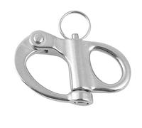 Keenso Snap Shackle, Stainless Steel Fixed Snap Shackle Quick Release with Round Ring for Marine, Trucks, Caravans, Trailers (12 * 52mm) Water Sports
