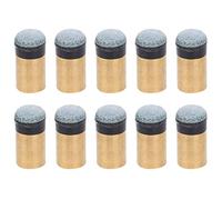Keenso Snooker Pool Tips 10pcs Billiards Snooker Pool Cue Pole Tip Replacement Parts Screw-on Copper PU Leather (10mm)
