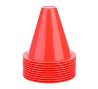 Keenso Soccer Markers Set, 10pcs 5 Colors Soccer Practice Cone Football Training Marker Set Football Barriers Plastic Marker Holder Accessory(Red) football suppliesfootball cones
