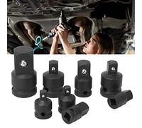 Keenso Socket Adapter Converter Set High Hardness Durable Multi-Directional Use for Impact Wrench Universal 360° Rotation for Mechanics Chrome Vanadium Steel Black 8pcs