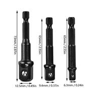 Keenso Socket Adapter -Set Long Longevity Feder -Wheeled Ball Bearing 1/4 Inch Six Cant Shank on 1/4 3/8/2 Square Head Drilling Machine Bit Driver for Electrical (Black)