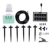 Keenso Solar Water Pump Automatic Drip Irrigation System for Efficient Garden Care with Timer for Indoor Outdoor Plants Kit (White)