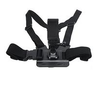 Keenso Sport Camera Chest Strap Holder with Phone Clamp/Holder, Suitable for Skiing Mountain Biking Boating, High Elastic Chest Strap, for Most Mobile Phones in the Market, ABS Material Black
