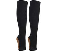 Keenso Sports Compression Socks, 2 Pcs Middle Tube Shaping Vericose Vein Socks Sport Elastic Varicose Veins Compression Socks with Zipper Calf Slimming (Zipper socks (skin color + copper bottom) XXL)