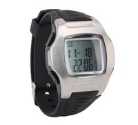 Keenso Sports Referee Watch, Digital Stopwatch with 1/100 Second Timing 10 Memory Channels Stainless Steel Silver Case Black Rubber Strap