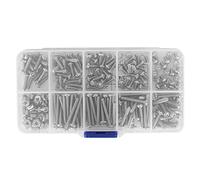 Keenso Stainless Steel Pan Head Screws Kit with Different Sizes for Enthusiasts Is Supplied with Nuts and Washers in Stable Box (220pcs #4-40UNC)