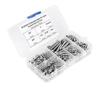 Keenso Stainless Steel Pan Head Screws Kit with Different Sizes for Enthusiasts Is Supplied with Nuts and Washers in Stable Box (180pcs #8-32UNC)
