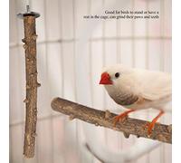 Keenso Stand Natural Wood Grinding Perch Bird Chew Toy 35cm Platform Cage Accessory with Climbing Resting and Beak Care for Budgie Parakeet Cockatiel Lovebird Canary (3 * 35cm)