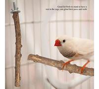 Keenso Stand Natural Wood Grinding Perch Bird Chew Toy 35cm Platform Cage Accessory with Climbing Resting and Beak Care for Budgie Parakeet Cockatiel Lovebird Canary (1.5~2.5 * 25CM)