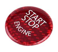 Keenso Start Button Cover, Red Carbon Fiber Car Engine Start Stop Button Switch Cover For 1 7 Series X1 X3 X6 Auto Tuning