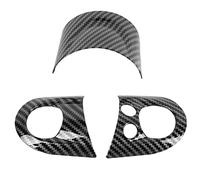 Keenso Steering Wheel Trim Carbon Fiber Panel Cover, Durable ABS Steering Wheel Decor for R54 R55 R56 R60