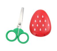 Keenso Strawberry Safety Portable Cartoon Scissors for Child Home Decoration, Cute Paper Scissors with Magnet for Student, Lightweight Plastic Stainless Steel for Fridge