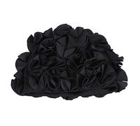 Keenso Swim 3 Colors Women Children Retro Floral Flower Fashion Elastic Swiming Hat Long Hair Swim Bathing Cap(Black) s Swimming Suppliesswimming Swimming Hats for Women
