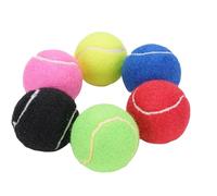 Keenso Tennis Balls, 6Pcs 2.56in Rubber Multi Colors High Elasticity Pet Dog Playing Tennis Ball for Training Practices Games