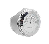 Keenso Thermometer Clock, 22-25mm Motorcycle Handlebar Thermometer Clock Motorbike Temperature Gauge Accessory (White)