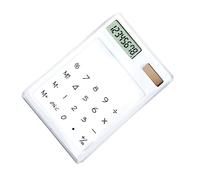 Keenso Touch Screen Solar Calculator Stylish Portable 8 Digit LCD Display for Students Business People, PS Material (White)