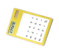 Keenso Touch Screen Solar Calculator Stylish Portable 8 Digit LCD Display for Students Business People, PS Material (Yellow)