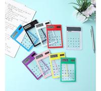 Keenso Touch Screen Solar Calculator Stylish Portable 8 Digit LCD Display for Students Business People, PS Material (Blue)