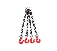 Keenso Tow Chains with Hooks, Metal Simulation Tow Chain with Hooks, Decorative Parts for RC Crawler Cars, Easy Install Durable Upgrade (Quad Hook)